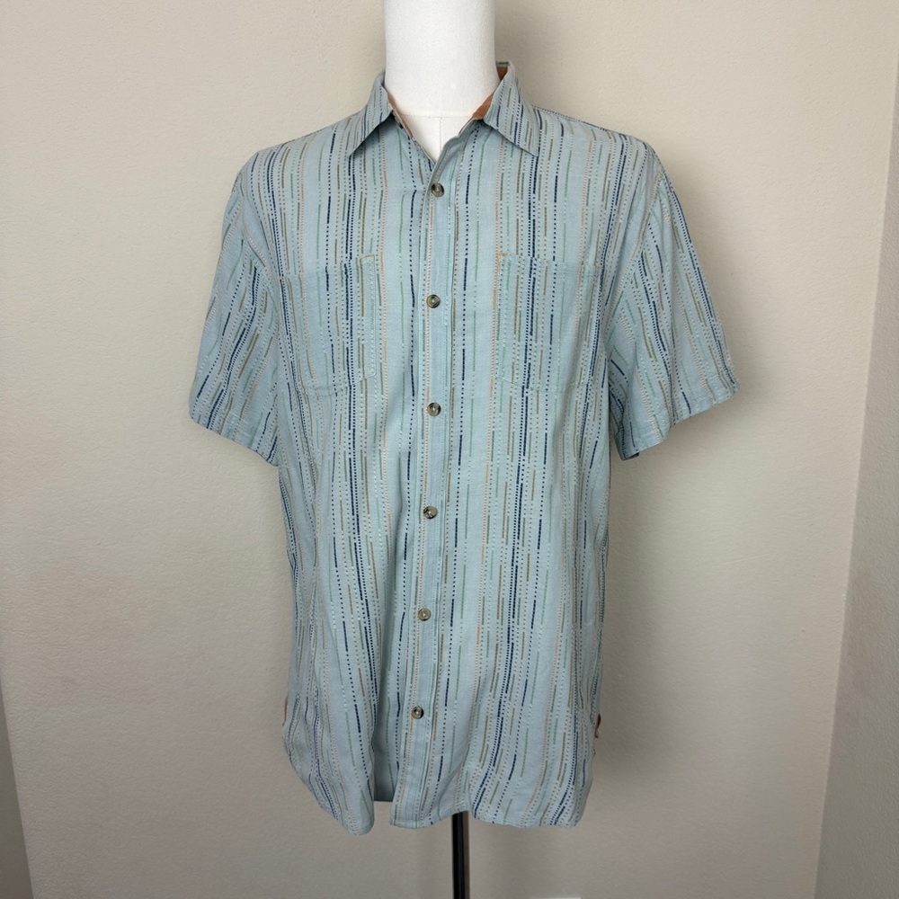 Carbon 2 Cobalt Mens Short Sleeve Button Down | Large